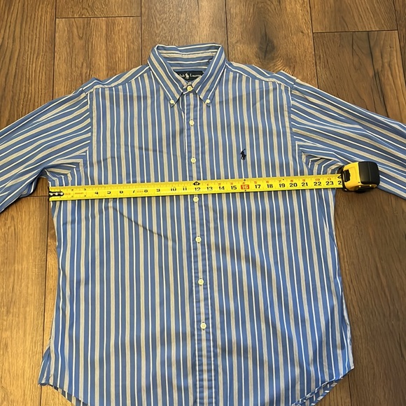 Ralph Lauren Classic Fit Blue and white dress button down shirt size large - Picture 4 of 4